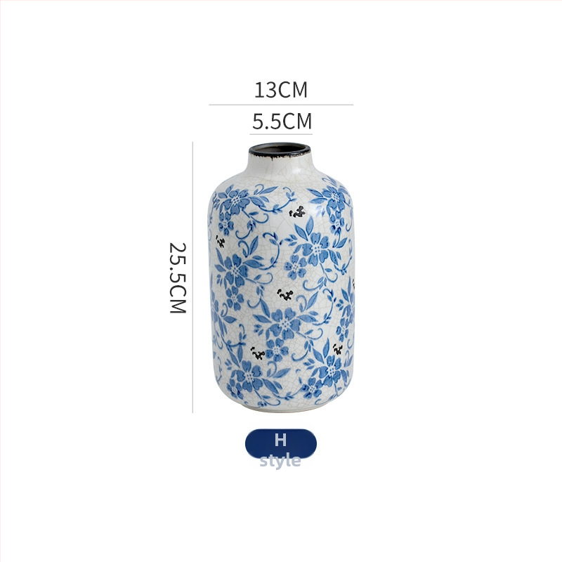 Double Flat ķīniešu stila porcelāna vāze