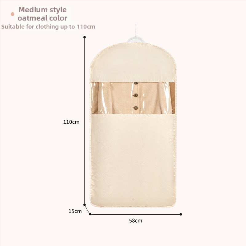 Чанта за съхранение на пухено яке със закачане — сатенен материал, прахоустойчива и влагоустойчива, компресия без въздух за гардероб