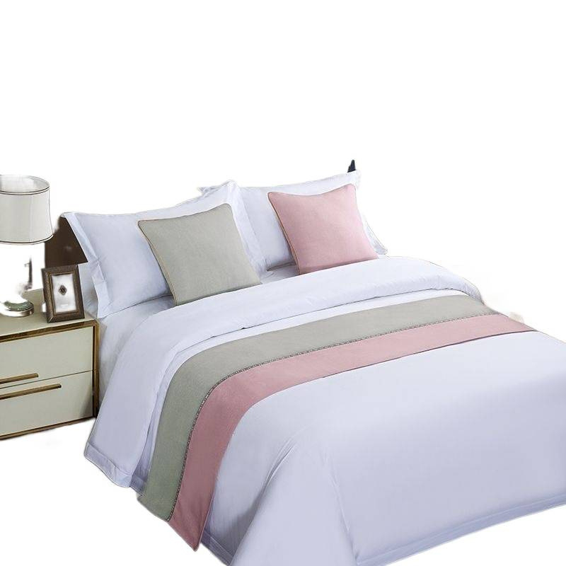 Крайна покривка за легло – модерна простота; мотиви растения; хотелски стил; възможност за лого; Материал: Друг