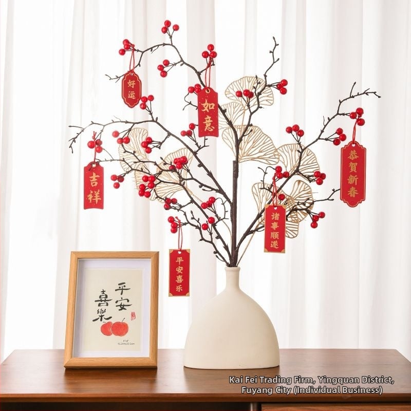 Naujo namų šventinė dekoracija su Fortūnos vaisiais ir vaisių gėlėmis (Medžiaga: Plastikas; Stilius: Kinų stilius; Prekės ženklas: Other; IP leidimas: Ne)