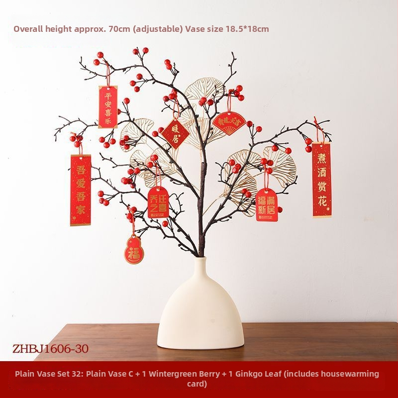 Naujo namų šventinė dekoracija su Fortūnos vaisiais ir vaisių gėlėmis (Medžiaga: Plastikas; Stilius: Kinų stilius; Prekės ženklas: Other; IP leidimas: Ne)