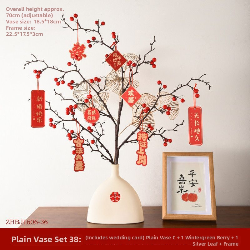 Naujo namų šventinė dekoracija su Fortūnos vaisiais ir vaisių gėlėmis (Medžiaga: Plastikas; Stilius: Kinų stilius; Prekės ženklas: Other; IP leidimas: Ne)