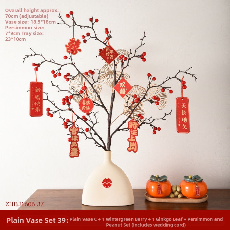 Naujo namų šventinė dekoracija su Fortūnos vaisiais ir vaisių gėlėmis (Medžiaga: Plastikas; Stilius: Kinų stilius; Prekės ženklas: Other; IP leidimas: Ne)