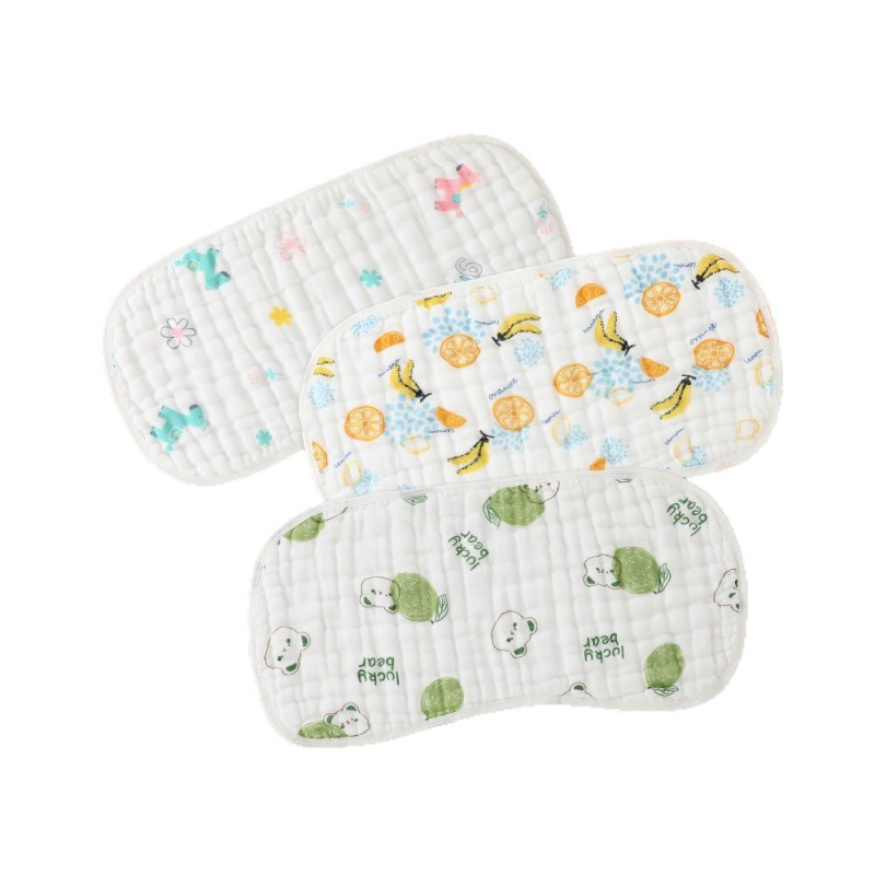 Komplet pamučnih jastučnica za novorođenče: 12-slojni jastuk, jastuk u obliku oblaka i plosnati jastuk od gaze — prozračan i upija znoj