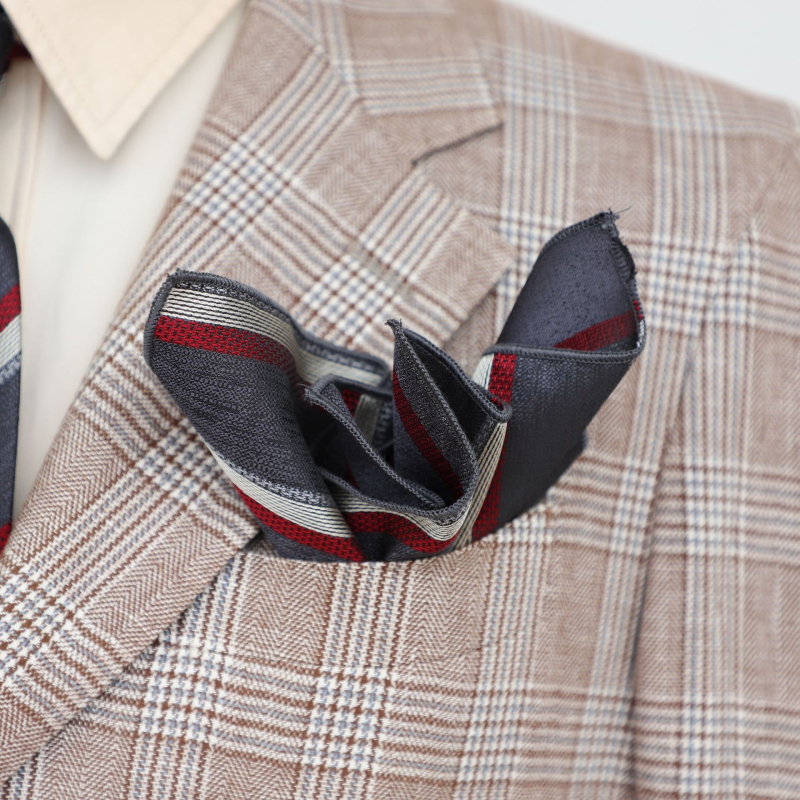 Vīriešu kabatas lakatiņš uzvalkam | poliestera diegi | džakarda | ģeometrijisks raksts | viegls grezns stils | Doris.TD