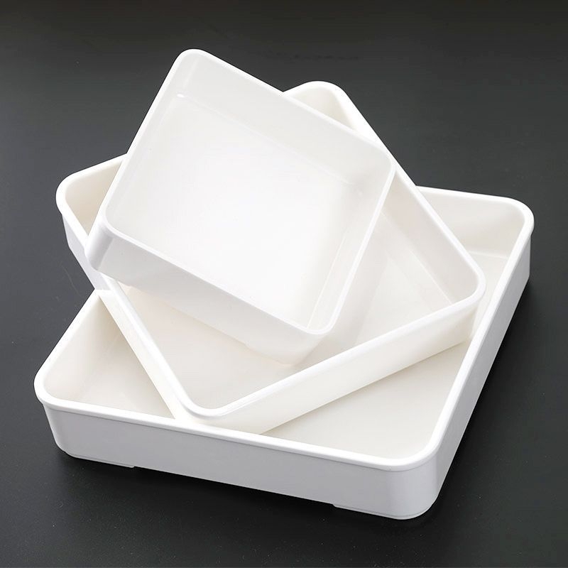 Melamininis kvadratinis padėklas, maisto kokybės, atsparus šilumai, patiekalų ir daržovių serviravimo plokštė