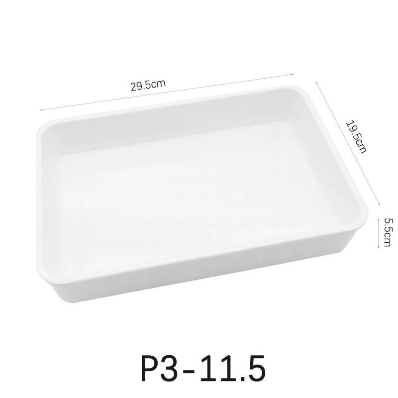 Melamīna kvadrātveida trauks, pārtikas kvalitāte, izturīgs pret temperatūru, pasniegšanas plāksne gataviem ēdieniem un dārzeņiem