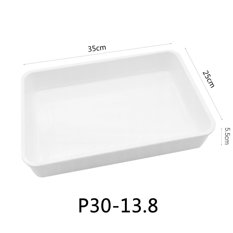 Melamīna kvadrātveida trauks, pārtikas kvalitāte, izturīgs pret temperatūru, pasniegšanas plāksne gataviem ēdieniem un dārzeņiem