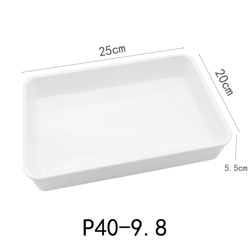 Melamīna kvadrātveida trauks, pārtikas kvalitāte, izturīgs pret temperatūru, pasniegšanas plāksne gataviem ēdieniem un dārzeņiem