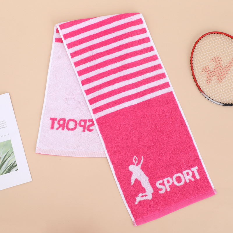 Sportski ručnik od 100% pamuka s logom, 20×100 cm, ručnik za teretanu, brzo sušenje, s kukom, upija znoj, dvostrani tisak