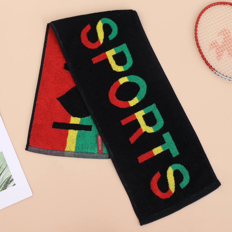 Sportski ručnik od 100% pamuka s logom, 20×100 cm, ručnik za teretanu, brzo sušenje, s kukom, upija znoj, dvostrani tisak