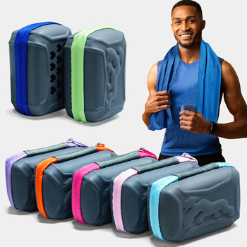 Poliészter sporttörölköző hűsítő érzetével, 120 g, AB szál, logó testreszabható