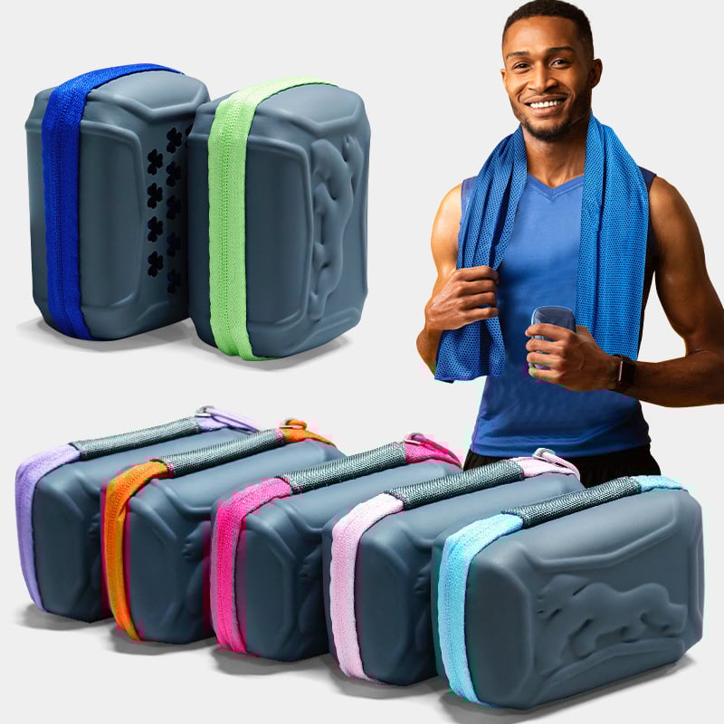 Poliészter sporttörölköző hűsítő érzetével, 120 g, AB szál, logó testreszabható