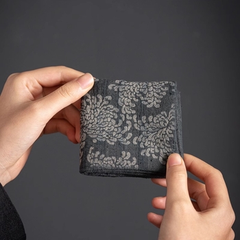 Sugeriaujantis kačių arbatos rankšluostis – medvilnės ir lino audinys, zen stiliaus arbatos ceremonijai