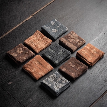 Sugeriaujantis kačių arbatos rankšluostis – medvilnės ir lino audinys, zen stiliaus arbatos ceremonijai