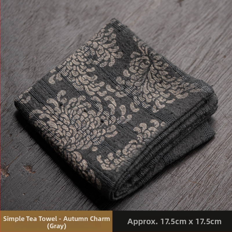 Sugeriaujantis kačių arbatos rankšluostis – medvilnės ir lino audinys, zen stiliaus arbatos ceremonijai