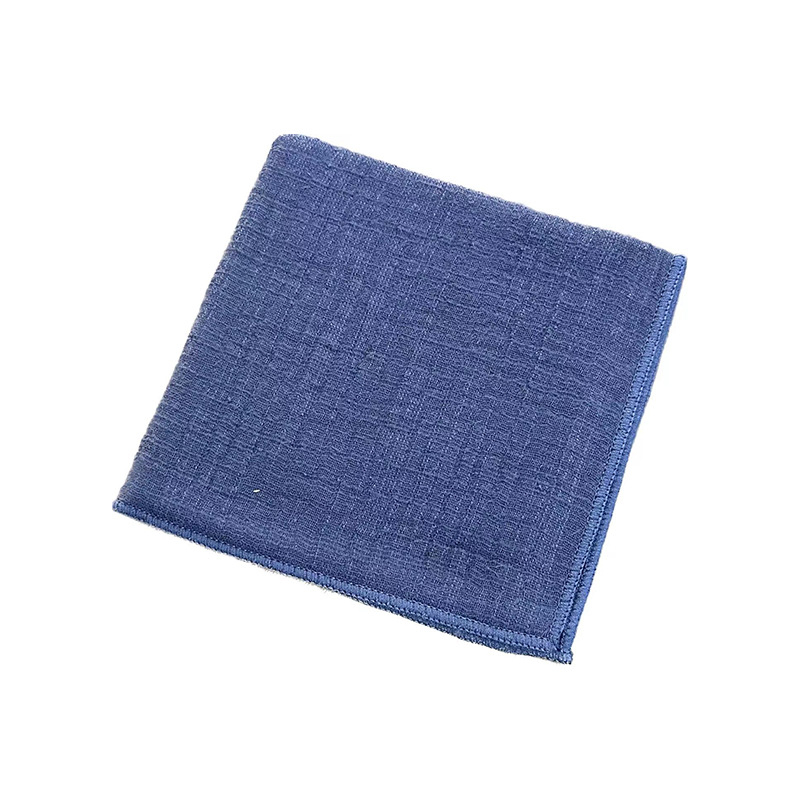 Négyzet alakú teáskendő pamut-linó keverékből – 260 g, slub fonal, fonal 21, hímzett szeg