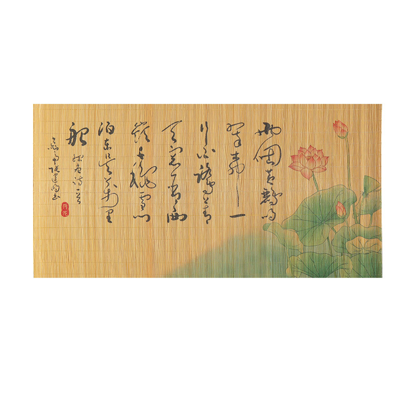 Rankų darbo bambukinis arbatos kilimėlis arbatos ceremonijai, kvadratinė forma, šilumos izoliacija, vienos spalvos raštas