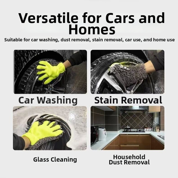 Ötujjas Chenille Velvet autómosó kesztyű – Nedvszívó, Kevert fonal, Poliészter rost, 50 g, Xinchuan márka