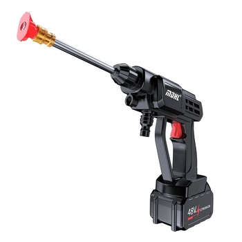 Juhtmevaba auto pesur 120W mootoriga, voolavool kuni 4 L/min, kaal 3 kg, korpus plastist sulamist; sobib auto pesuks, taimedesse jootmiseks ja põranda puhastamiseks.