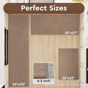 Tkani laneni kuhinjski prostir s protukliznim svojstvima, otporan na ulje i upija vlagu, periv, dugački trakasti tepih