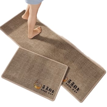 Tkani laneni kuhinjski prostir s protukliznim svojstvima, otporan na ulje i upija vlagu, periv, dugački trakasti tepih