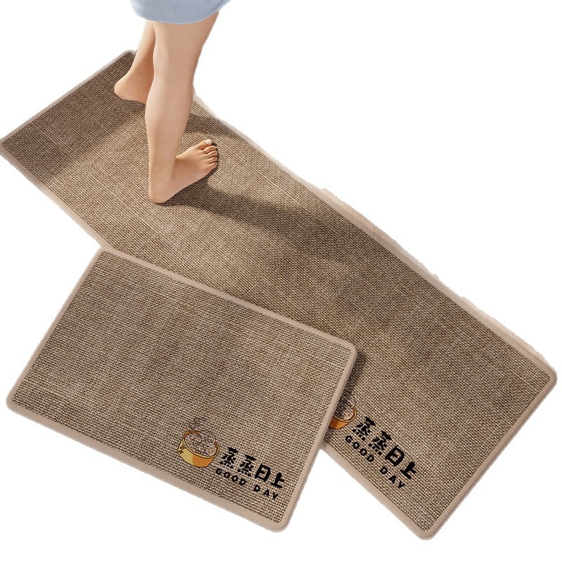 Tkani laneni kuhinjski prostir s protukliznim svojstvima, otporan na ulje i upija vlagu, periv, dugački trakasti tepih