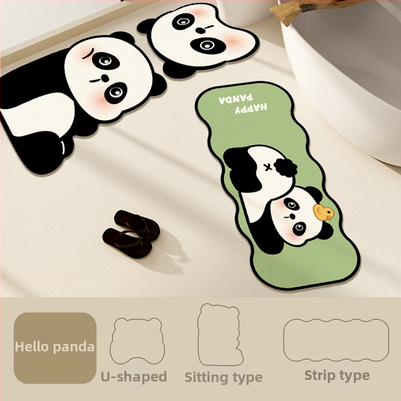 Kupaonska prostirka od diatomita s motivom crtića i slatkih životinja, protuklizna, ručno pranje, za kupaonu, kuhinju i ulaz