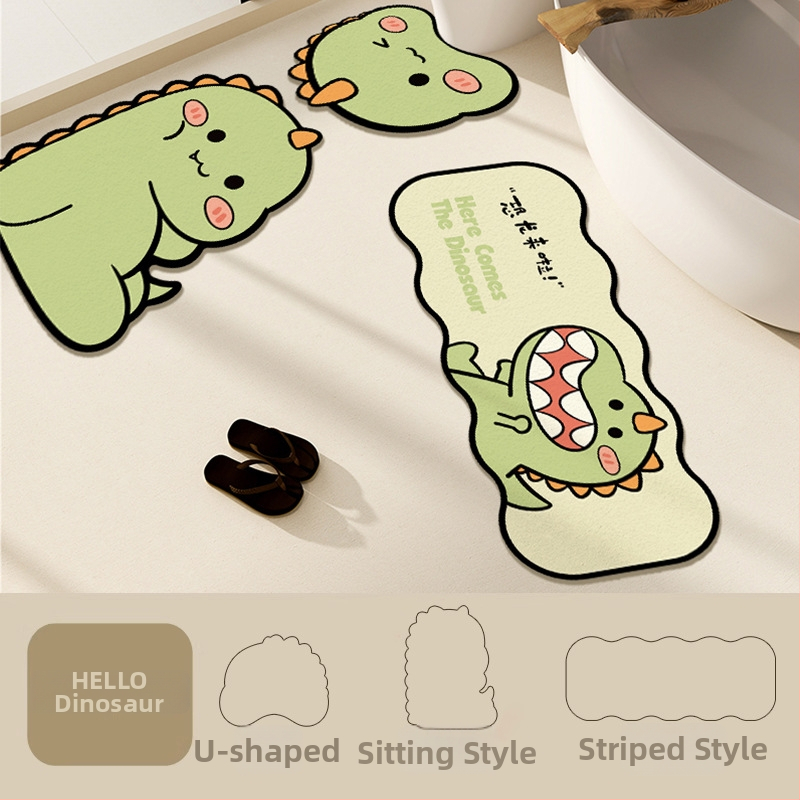 Kupaonska prostirka od diatomita s motivom crtića i slatkih životinja, protuklizna, ručno pranje, za kupaonu, kuhinju i ulaz