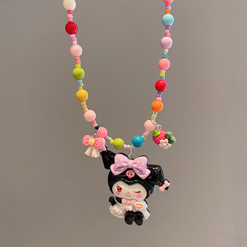 Kulomi princeza ogrlica — ručno izrađena, plastika/smola, karikaturalni privjesak, dječji nakit, oblik karikature, produžni lanac ispod 10 cm