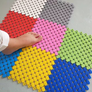 Modularna PVC anti-slip prostirka za kupaonicu, kvadratnog oblika, jednobojna, za kupaonicu, WC i bazen