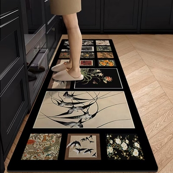 Podna podloga od diatomske gline, kvadratnog oblika, uzorak biljaka, za kuhinju i restoran