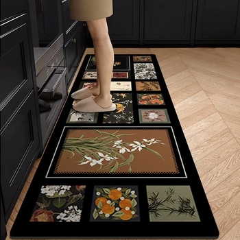 Podna podloga od diatomske gline, kvadratnog oblika, uzorak biljaka, za kuhinju i restoran