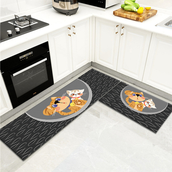 Jin Sheng Cartoon poliester pravokutni prostir za kuhinju i kupaonu, strojno pranje, dvo-dijelni set