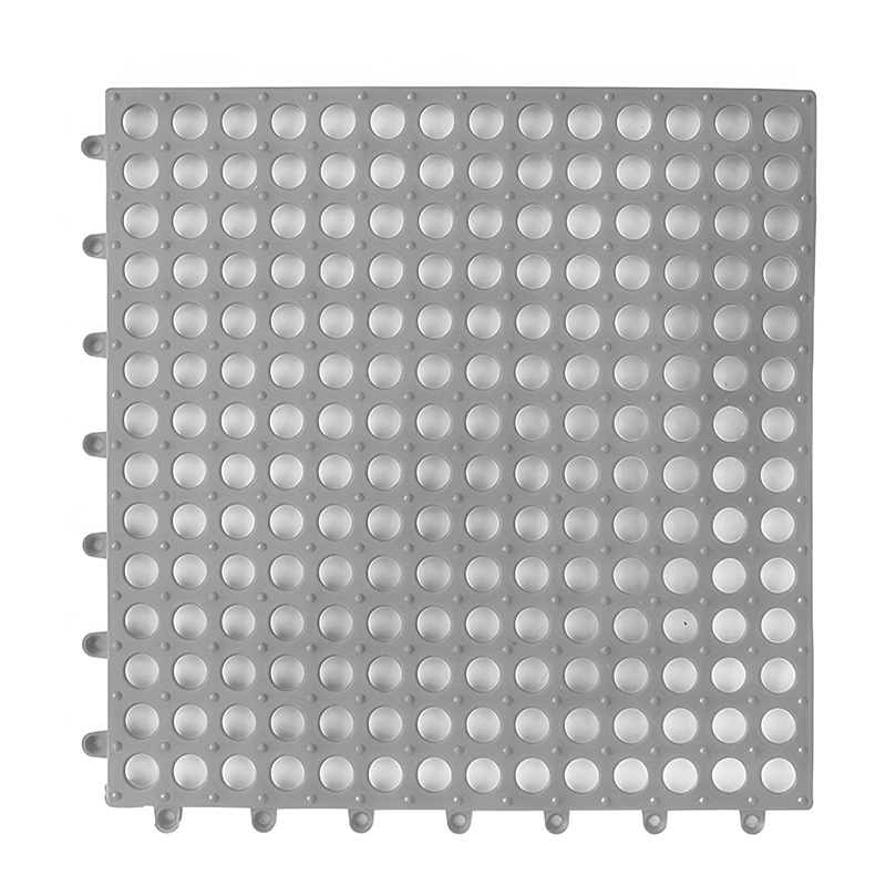 PVC neslystantis kilimėlis voniai su apvalių skylučių raštu; plaunamas; tinka voniai, tualetai, baseinui ir drėgnoms vietoms