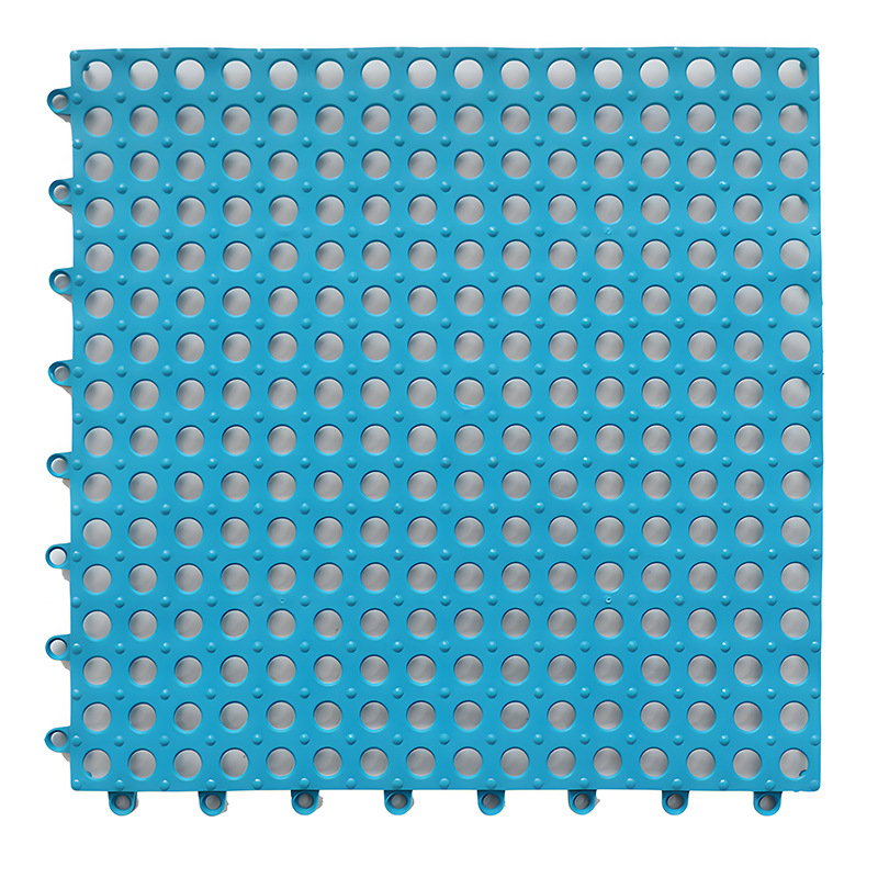 PVC neslystantis kilimėlis voniai su apvalių skylučių raštu; plaunamas; tinka voniai, tualetai, baseinui ir drėgnoms vietoms