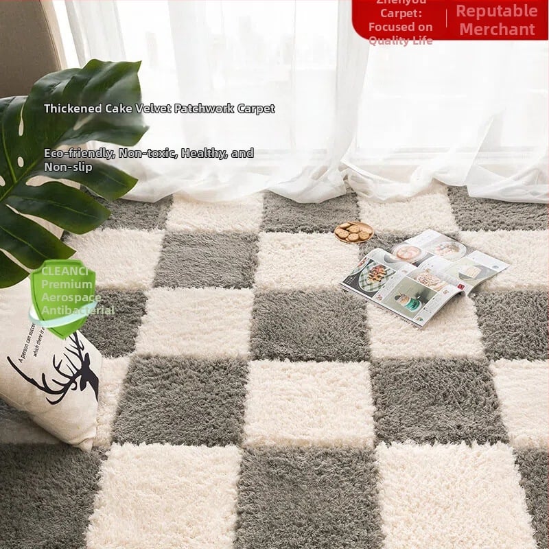 Modulinis EVA grindų kilimėlis – patchwork tatami stiliaus, slydimo atsparus, valymas siurbliu, pritaikomas; miegamajam ir svetainei.