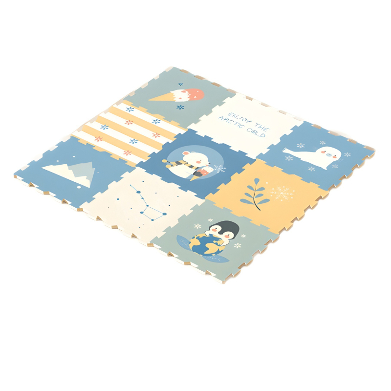 Omavahel ühenduv XPE-matt, ohutu ja lõhnatu, ökoloogiline materjal, sobiv imikutele ja väikelastele vanuses 0–3 aastat, soodustab visuaalset ja kognitiivset arengut, roomamine ja käe-silma koordineerimine