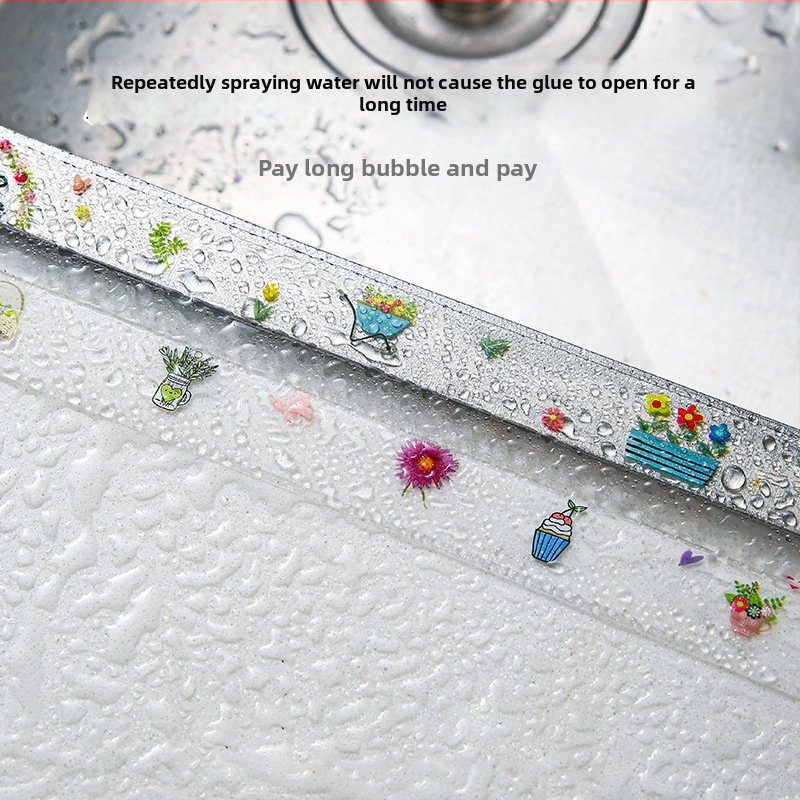 PVC samolepiaca páska na utesnenie okrajov drezov a toaliet, vodotesná a proti plesniam, vhodná do kuchyne a kúpeľne