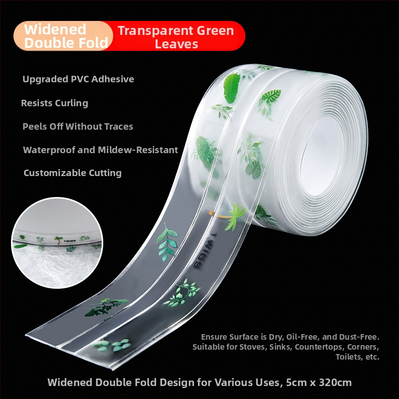 PVC pašlīmējoša mala noslēguma lente izlietnei un tualetei, ūdensnecaurlaidīga un pret pelējumu, piemērota virtuvei un vannas istabai