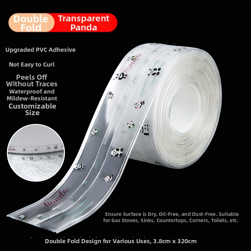 PVC pašlīmējoša mala noslēguma lente izlietnei un tualetei, ūdensnecaurlaidīga un pret pelējumu, piemērota virtuvei un vannas istabai