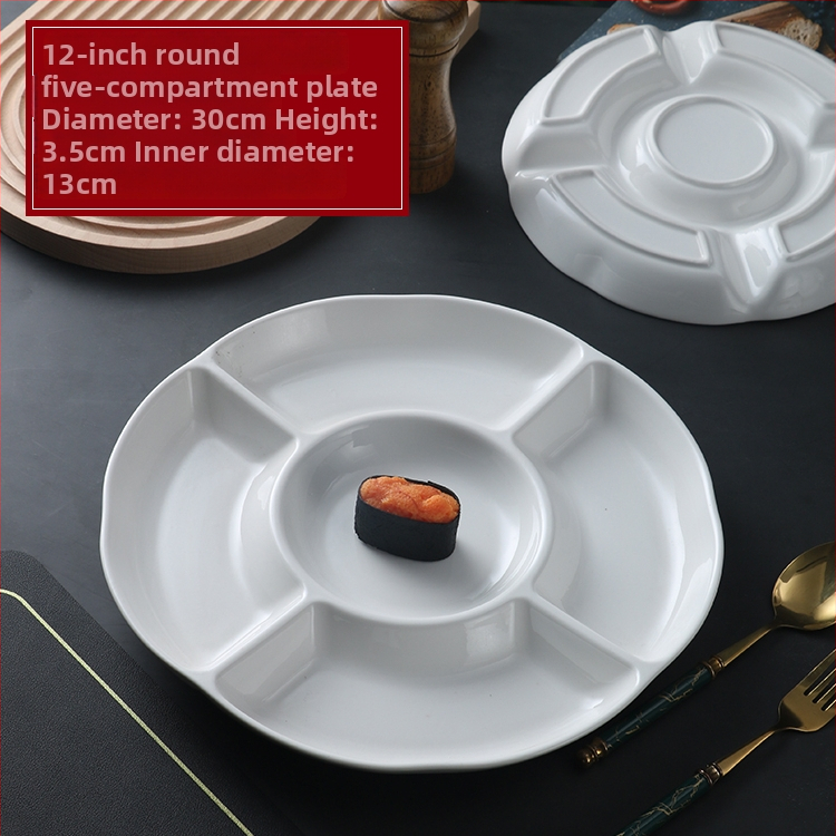 Jaotatud plaaditäidis viie osaga, ümmargune kuju, materjal: siidililled, pind: pritsvärv, mikrolaineahi ei ole sobiv