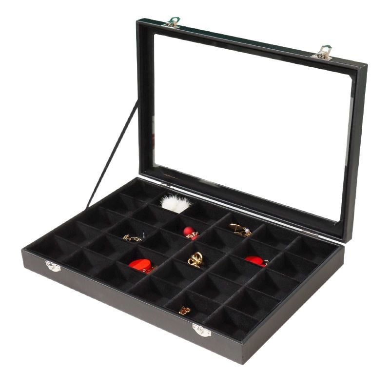 Taohuajia Kutija za nakit za broševe — Model Black leather brooch storage; Materijal Cortical; Stil Leisure; Vzor Jednobojan