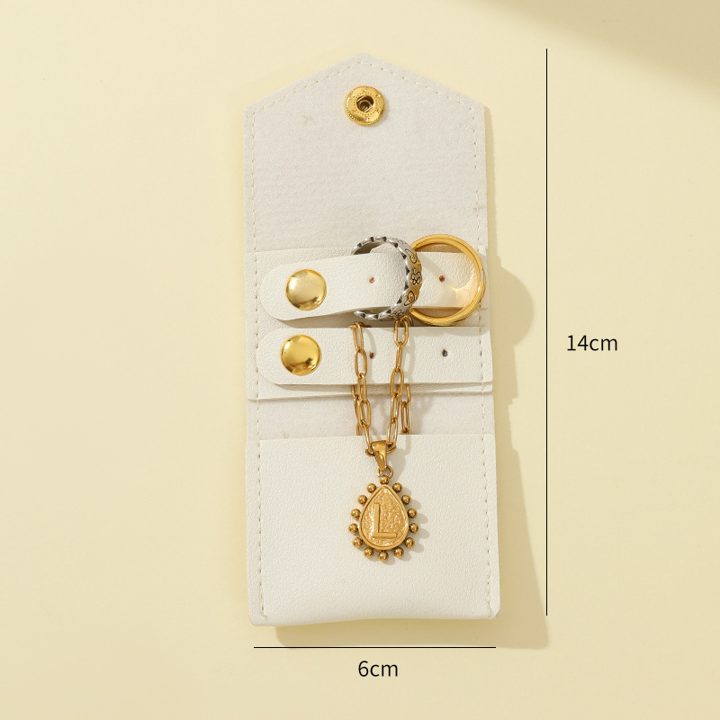 Geantă mini pentru depozitare bijuterii din piele, design rulă — husă de protecție pentru călătorii, pentru cercei și inele