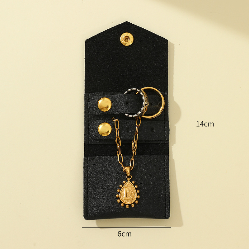 Geantă mini pentru depozitare bijuterii din piele, design rulă — husă de protecție pentru călătorii, pentru cercei și inele