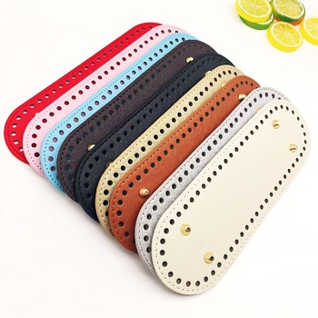 Πλάκα βάσης τσάντας για DIY πλεκτές τσάντες, PU δέρμα, οβάλ σχήματος, Άνοιξη 2025, αξεσουάρ τσαντών