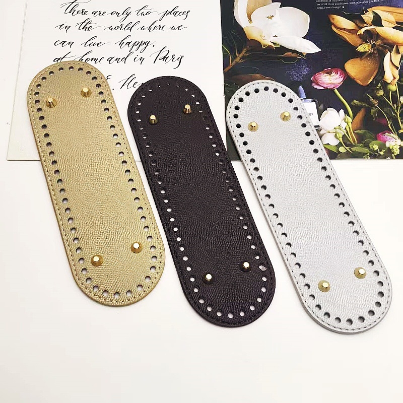 Πλάκα βάσης τσάντας για DIY πλεκτές τσάντες, PU δέρμα, οβάλ σχήματος, Άνοιξη 2025, αξεσουάρ τσαντών