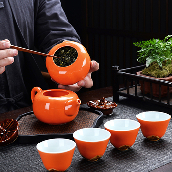 Keramiskas tējas komplekts ar pielāgotu logotipu, dāvanu kastē, sarkanā glazūra, augstas temperatūras izturība