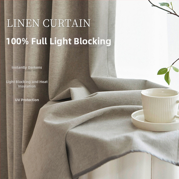 Elektronikus blackout függönyök konopával imitált anyagból, hotell-stílus, 100% árnyékolás, kompozit anyag, nappalira, hálószobára, dolgozószobára, étteremre, bejáratra és kereskedelmi terekre