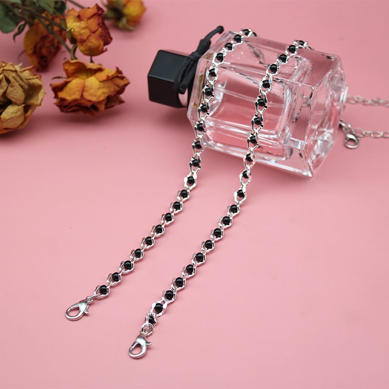 Metāla plecu josta Hanfu ar rhinestone kristāliem un pērles, regulējama vienas rindas neredzama plecu siksna